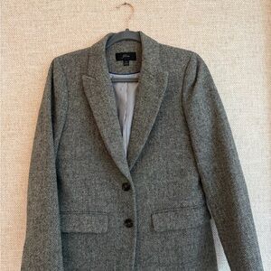 J. Crew Women's Wool Herringbone Blazer in Gray